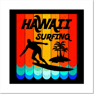 Vintage Hawaii Surfing Label Iconic Special Posters and Art